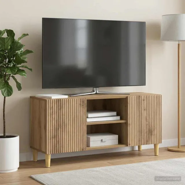 vidaXL TV-kast 102 x 34,5 x 50 cm Artisanaal eiken Bewerkt hout, foto 2