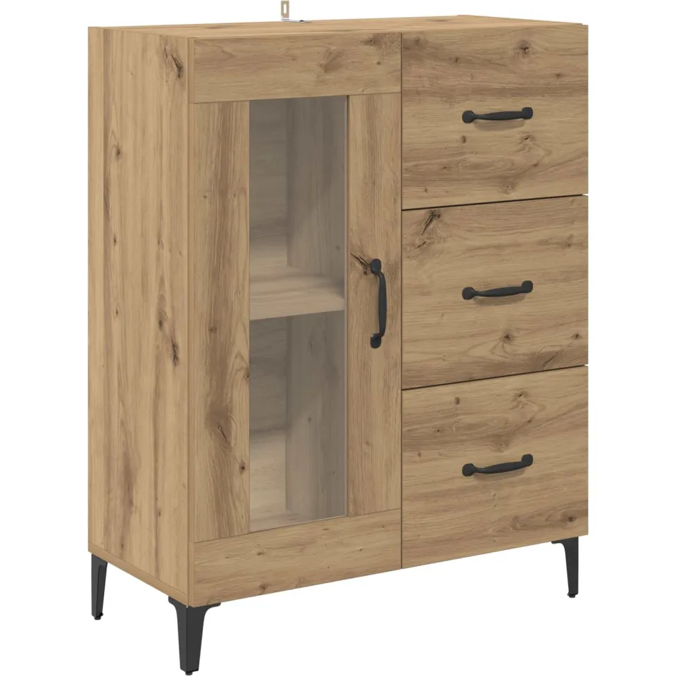 vidaXL Dressoir Artisan Eiken 69,5 x 34 x 90 cm, foto 3