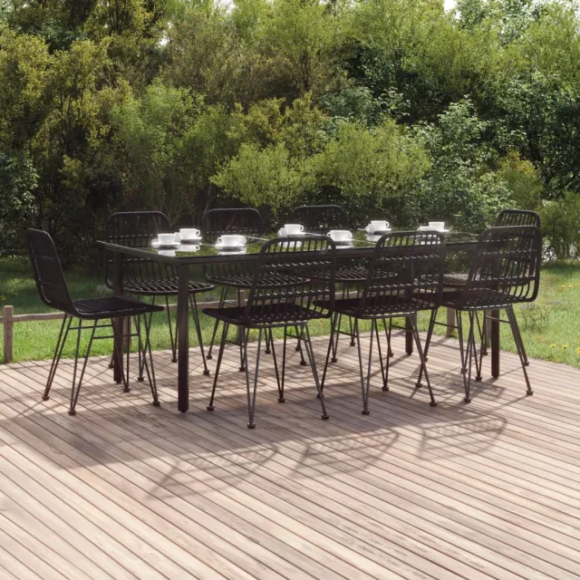 vidaXL 9-delige Tuinset poly rattan zwart, foto 2