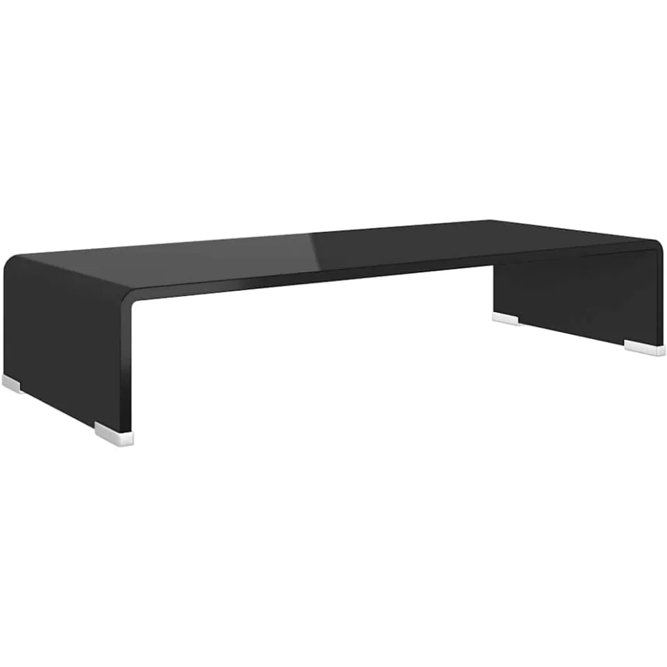 vidaXL TV-meubel/monitorverhoger zwart 60x25x11 cm glas, foto 3