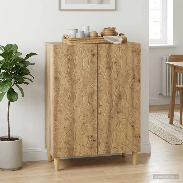 vidaXL Dressoir Artisanaal eiken 66 x 34,5 x 90 cm Bewerkt hout Bruin