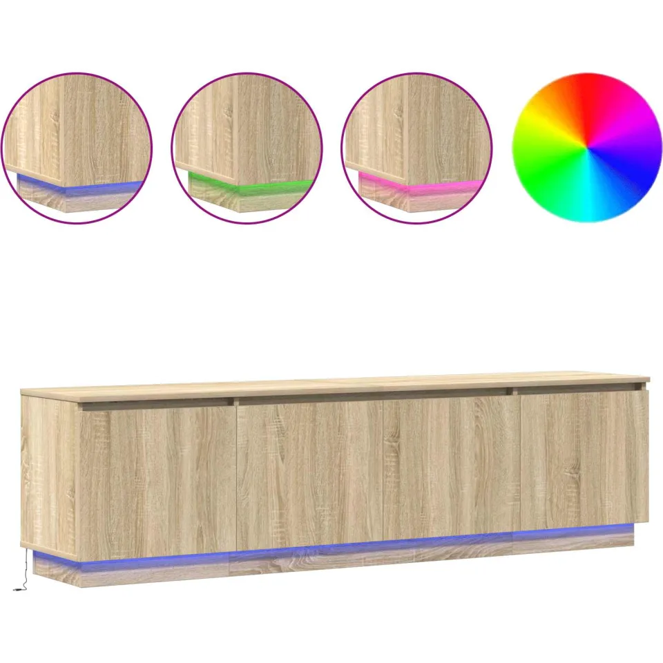 vidaXL TV-kast 180 x 38 x 49 cm Sonoma Eiken Bewerkt hout, foto 4