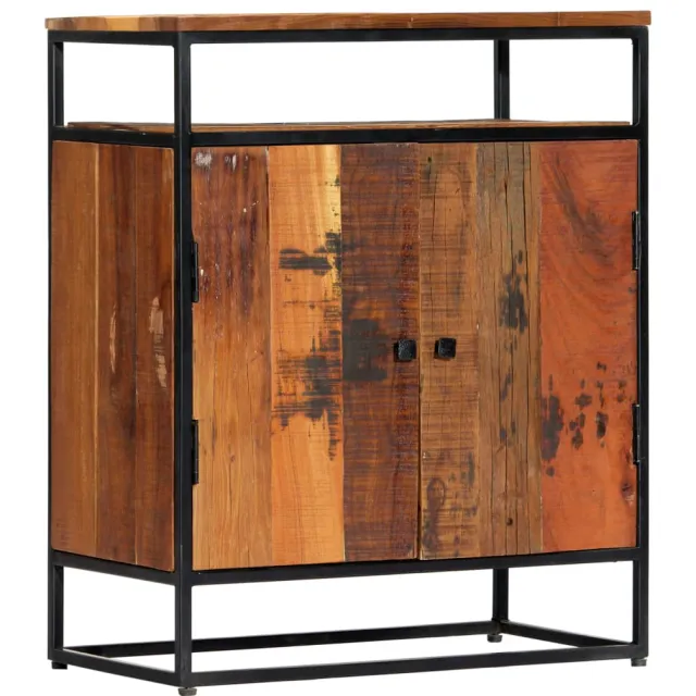 vidaXL Bijzetkast 60x35x76 cm massief gerecycled hout en staal Bruin
