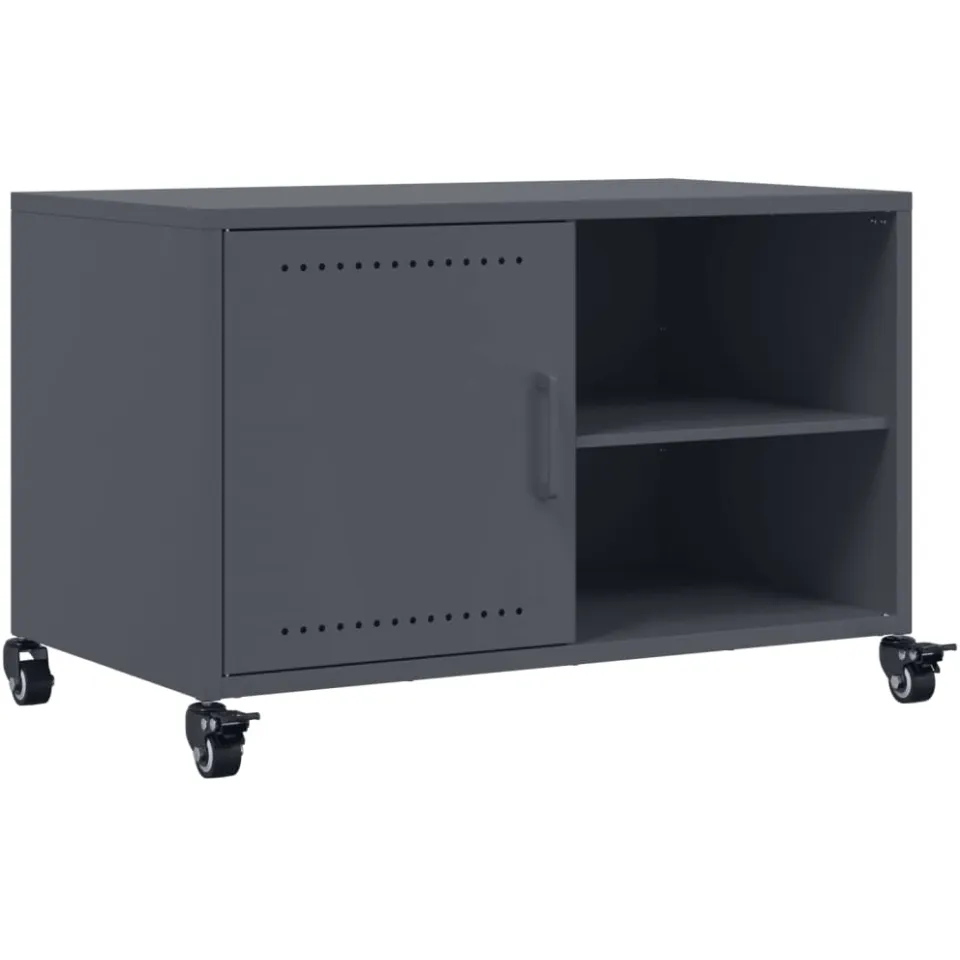 vidaXL Tv-meubel 68x39x43,5 cm staal antracietkleurig