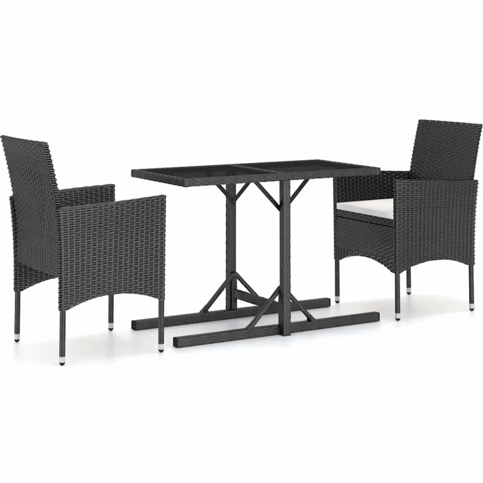 vidaXL 3-delige Tuinset zwart, foto 3