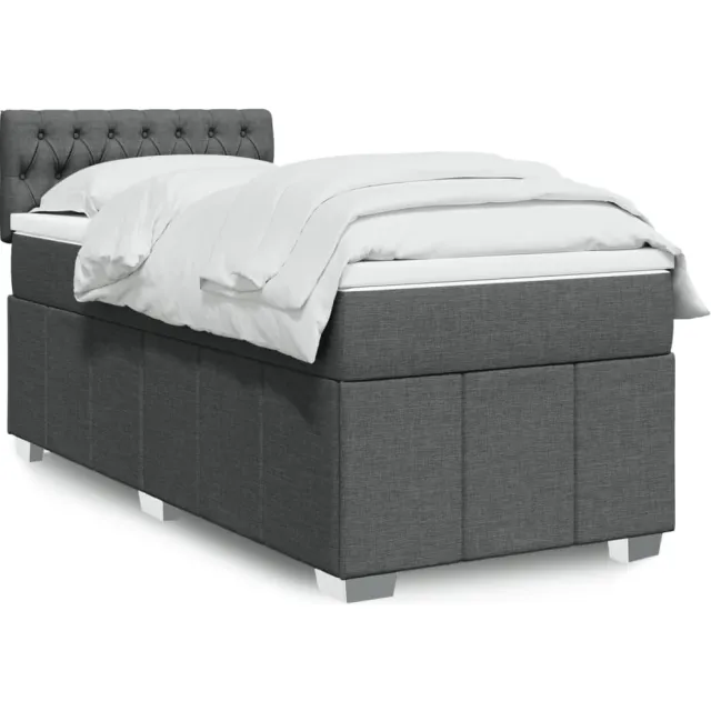 vidaXL Boxspring met matras stof donkergrijs 90x190 cm grijs