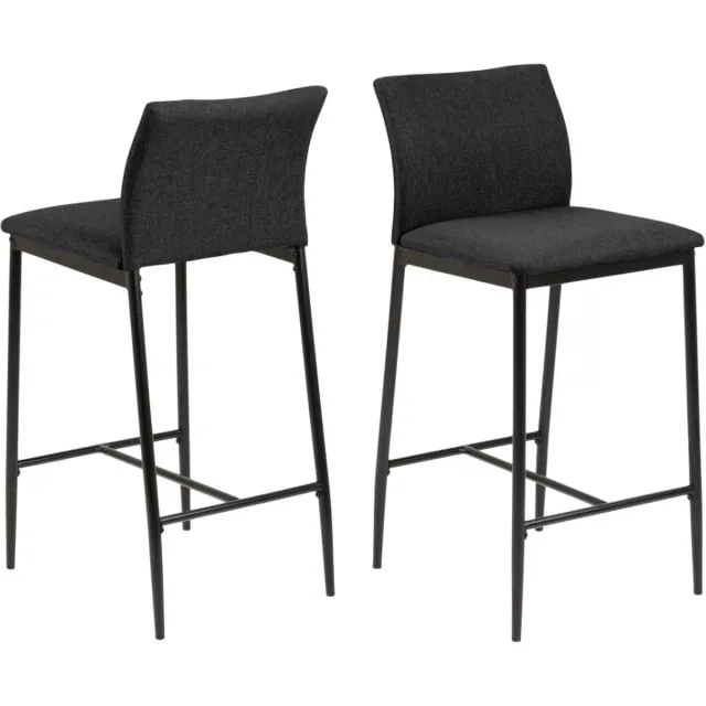 Giga Living Barstoel Grondal - Grijs Stof - Zithoogte 67cm - Set van 2