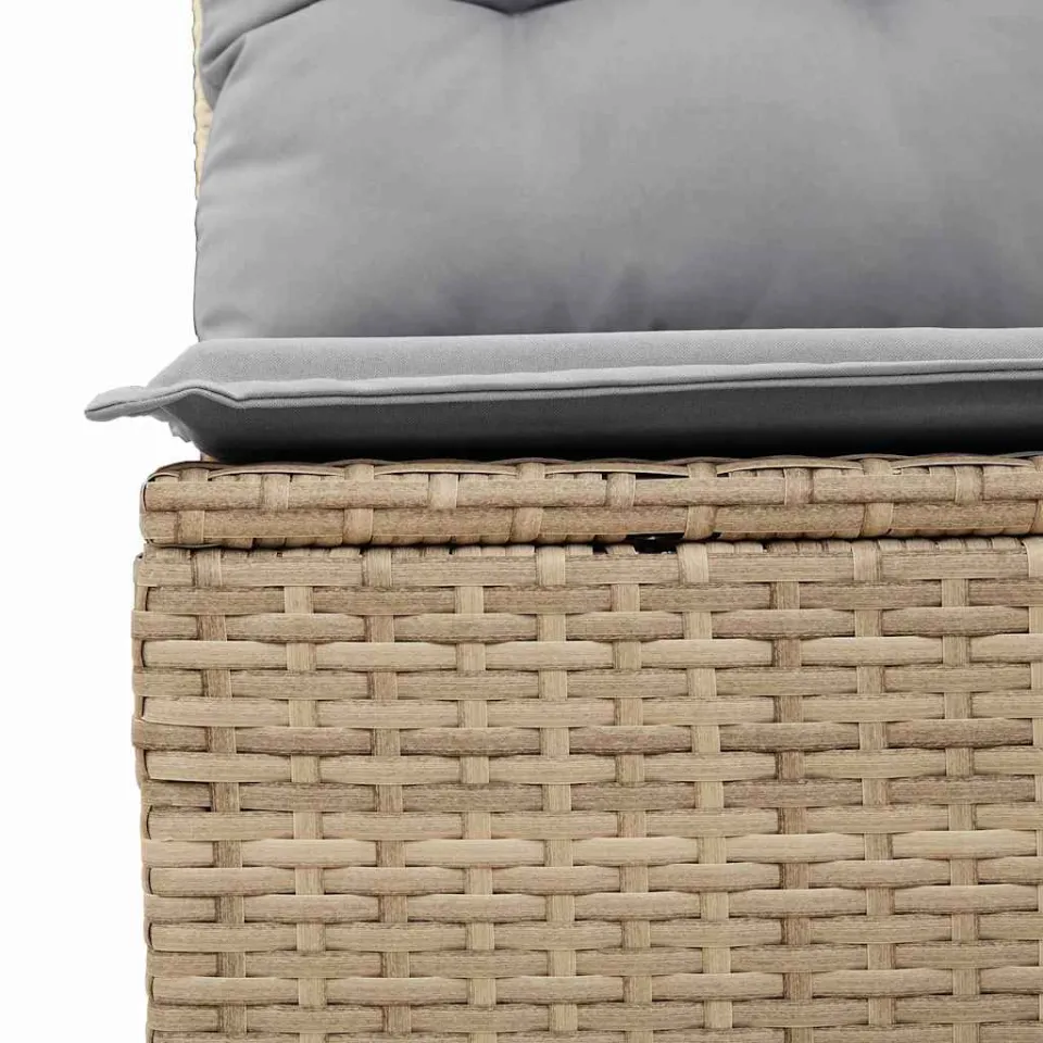 vidaXL Tuin Sofa Set 7 st Beige Poly riet, foto 4