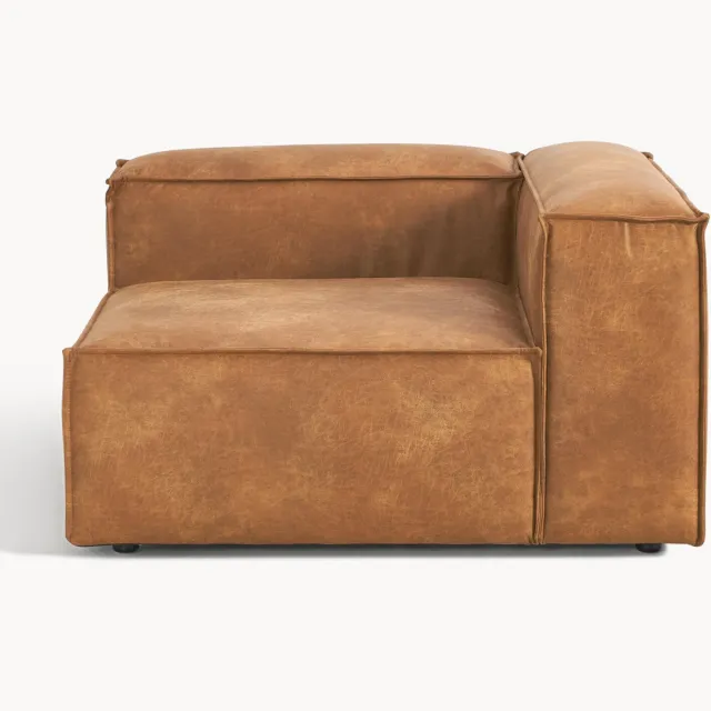 Westwing Collection Leren hoekmodule Lennon Bruin
