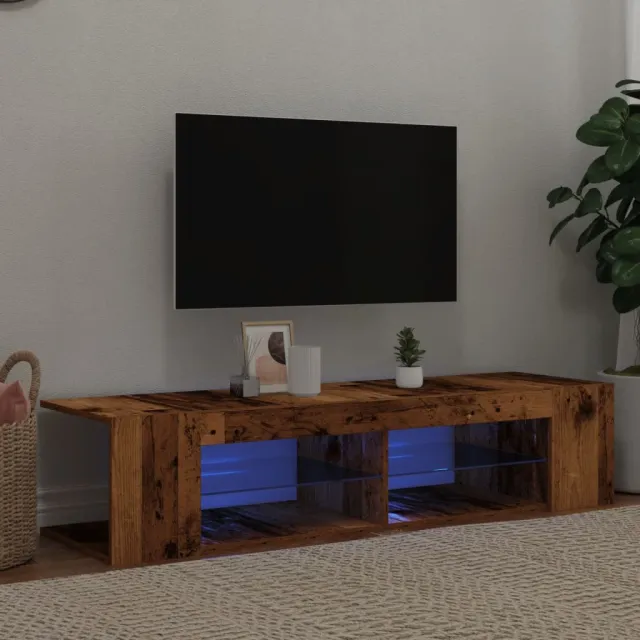 vidaXL Tv-meubel met LED 135x39x30 cm bewerkt hout oud hout Bruin