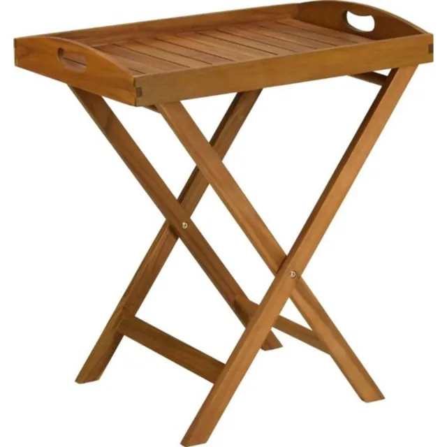 Ambiance Vouwtafel – Inklapbaar & Met Dienblad – 60 x 42 x 65 cm – Bruin
