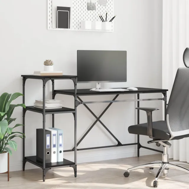 vidaXL Bureau Artisan Eiken Bewerkt hout 135 x 50 x 90 cm Bruin