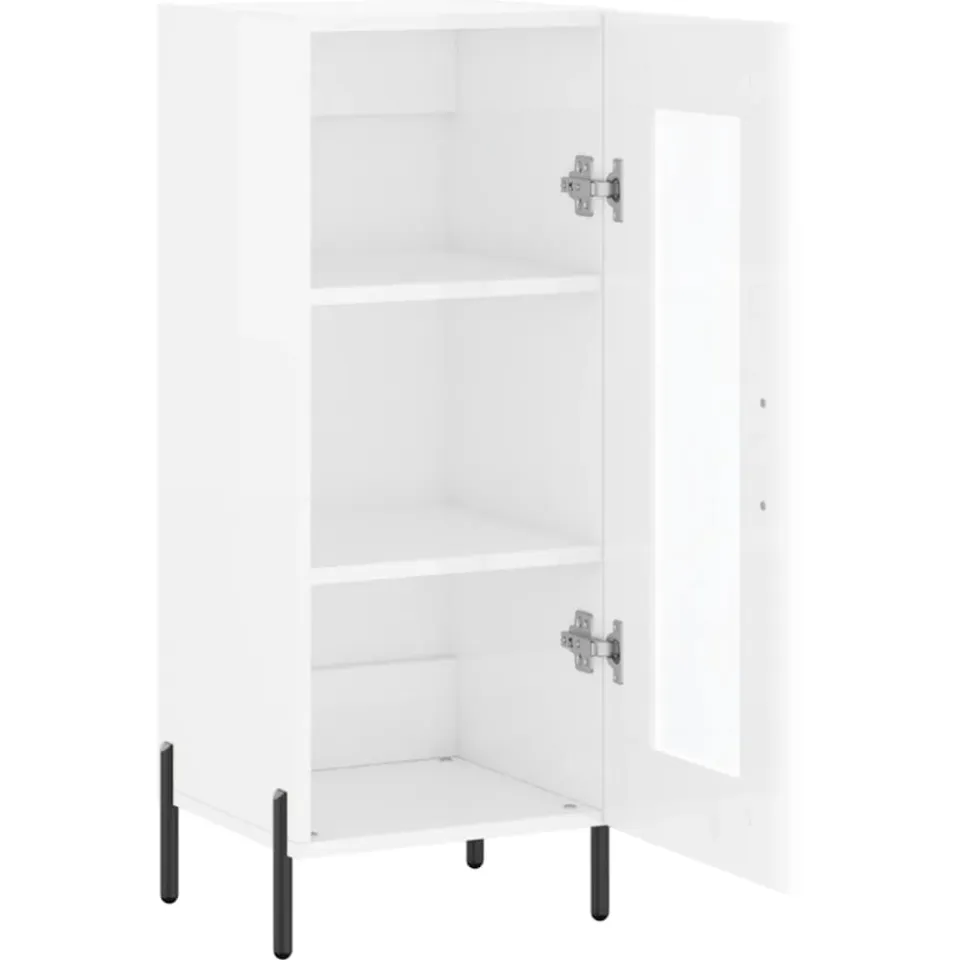vidaXL Dressoir 34,5x34x90 cm bewerkt hout hoogglans wit, foto 4