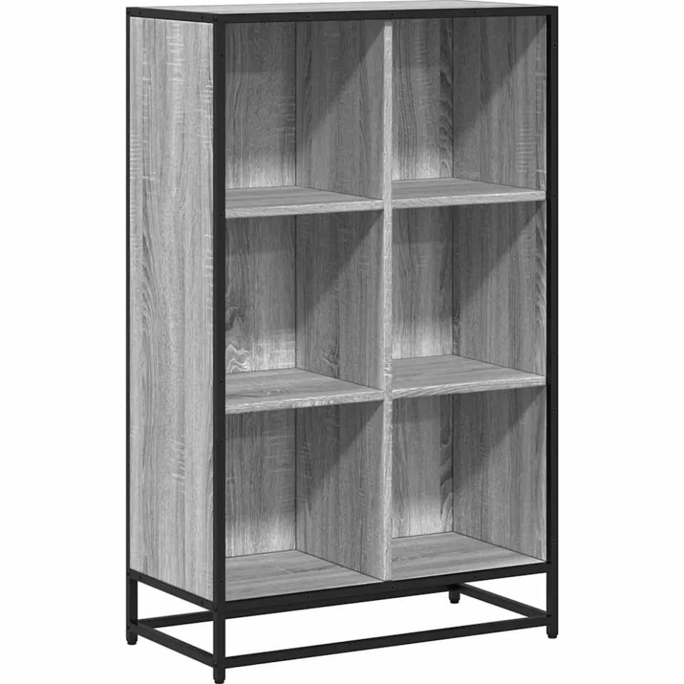 vidaXL Boekenkast 65,5x33x107,5cm bewerkt hout grijs sonoma eikenkleur, foto 3