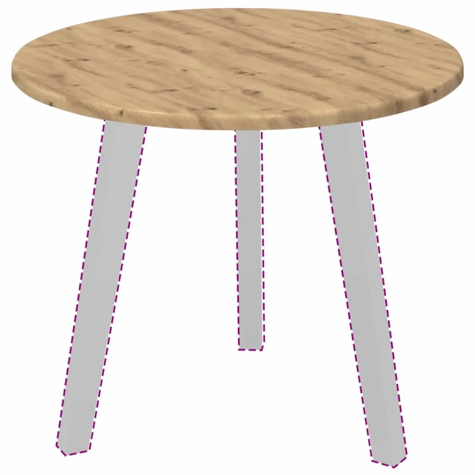 vidaXL Tafelblad Ø 50 x 1,5 cm Rond Bewerkt hout Artisanaal eiken Bruin