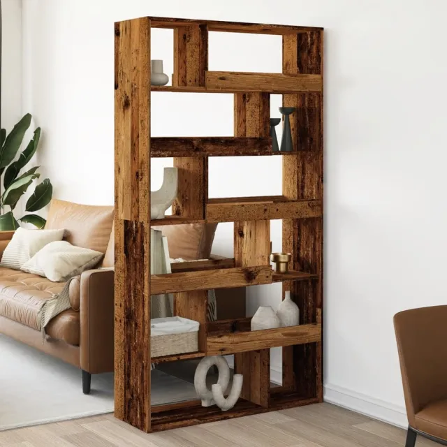 vidaXL Kamerscherm 100x33x187,5 cm bewerkt hout oud houtkleurig bruin, foto 2