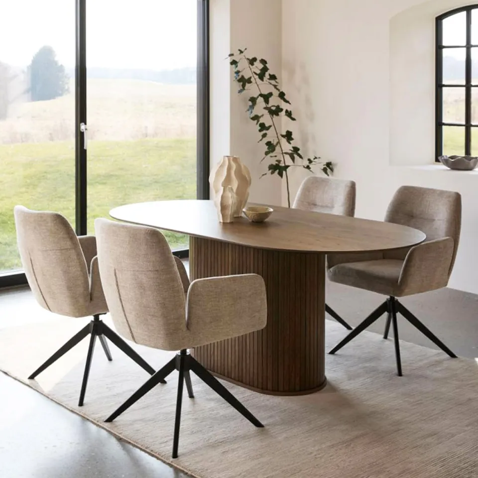 Olivine Lenn houten eettafel ovaal gerookt eiken - 180 x 95 cm, foto 2