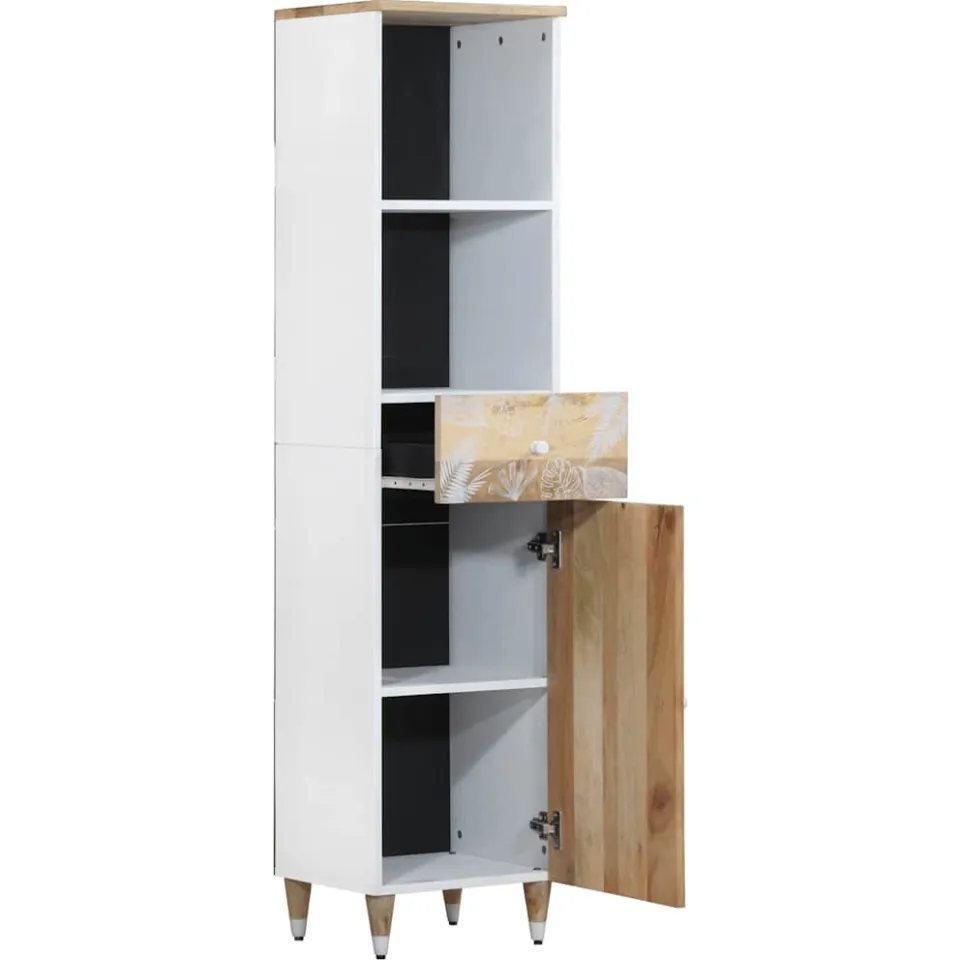 vidaXL Badkamerkast 38x33,5x160 cm massief mangohout bruin, foto 2