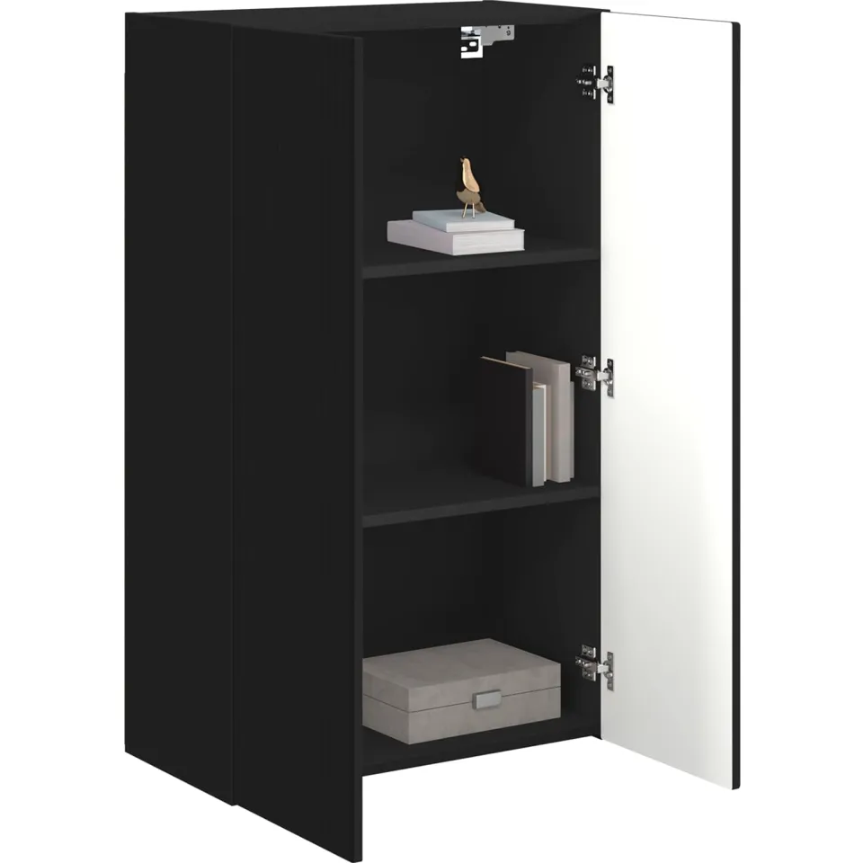 vidaXL TV-wandkast 59,5 x 31 x 100 cm Zwart Bewerkt hout