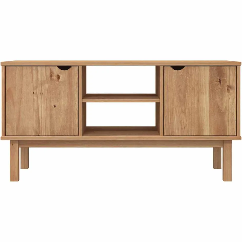 vidaXL Tv-meubel OTTA 113,5x43x57 cm massief grenenhout Bruin