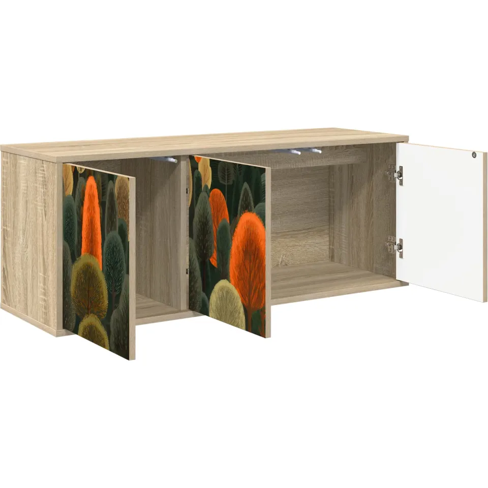vidaXL Wandgemonteerd tv-meubel ZAANDAM 102 x 33 x 40 cm Sonoma Eiken Bruin
