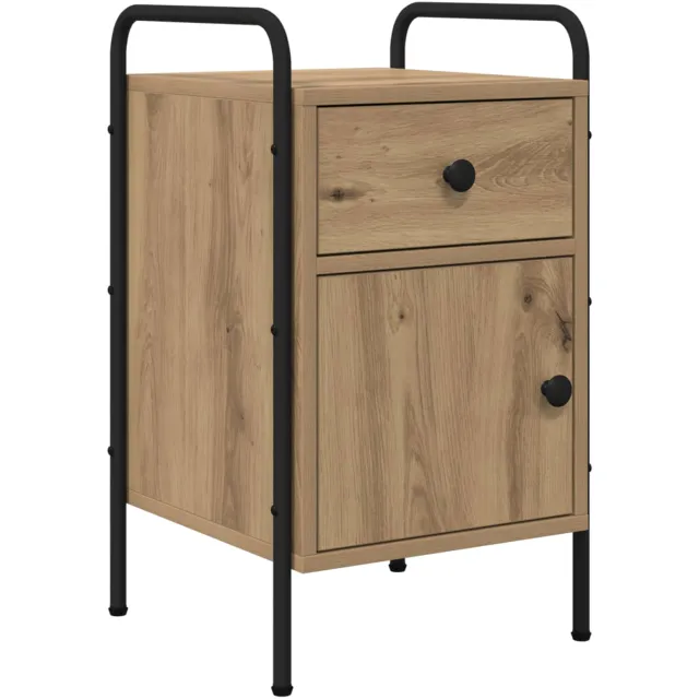 vidaXL Nachtkastje Artisanaal eiken 35 x 36,5 x 61 cm Bewerkt hout Bruin