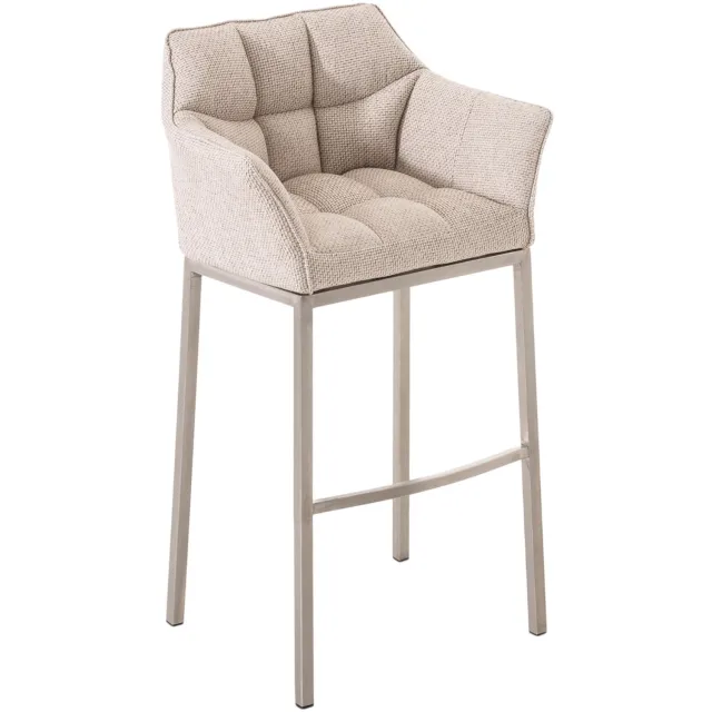 Luxe Comfort Torino 0294 barkruk - stof - ivoor roestvrij staal/ivoor