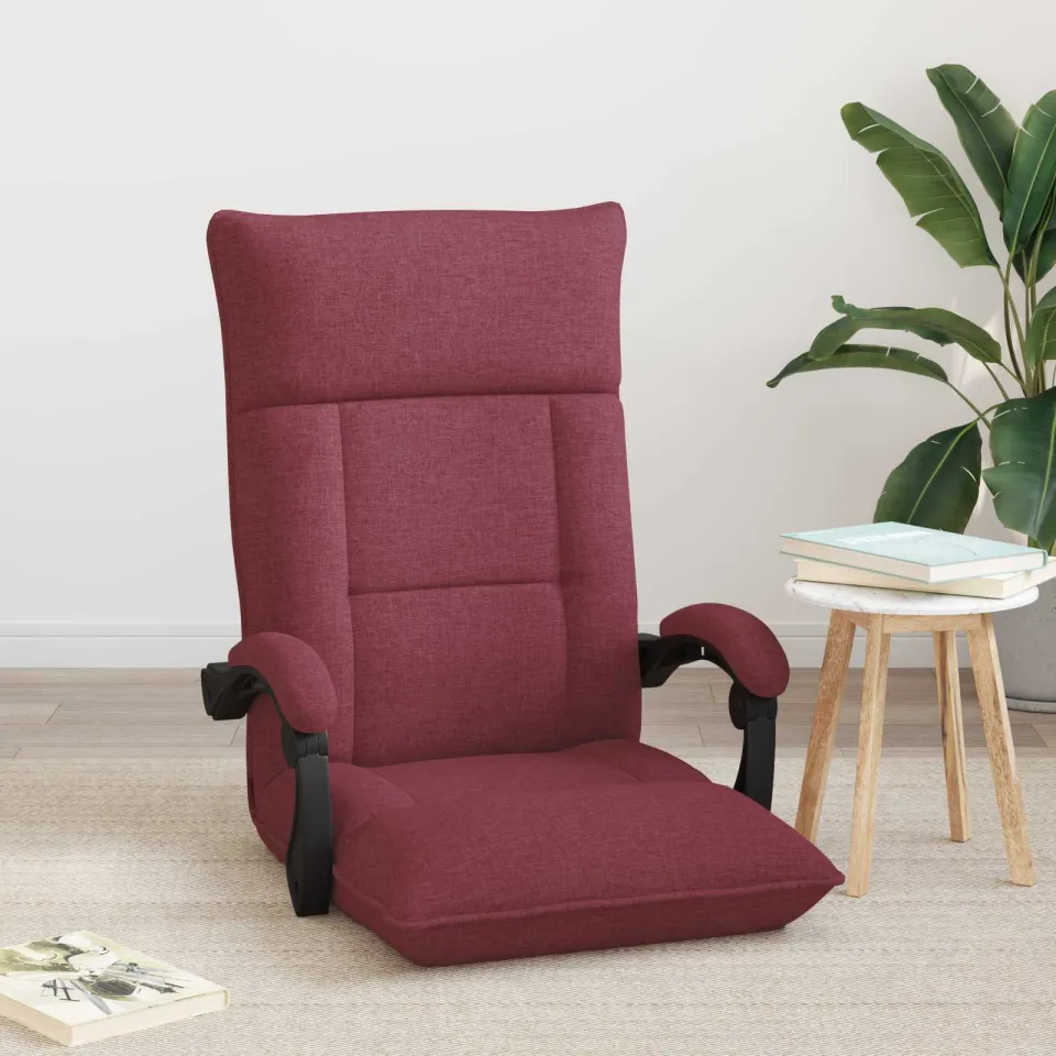 vidaXL Verstelbare vlo stoelen Wijnrood Stof, foto 3