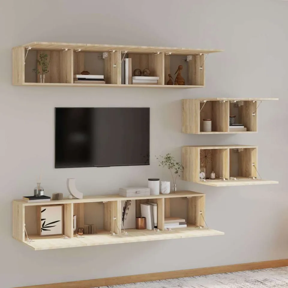 vidaXL 6-delige Tv-meubelset bewerkt hout sonoma eikenkleurig, foto 3