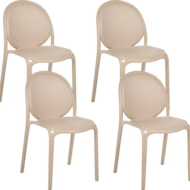 Beliani BRUGNELLO - Set van 4 tuinstoelen - Beige - Kunststof