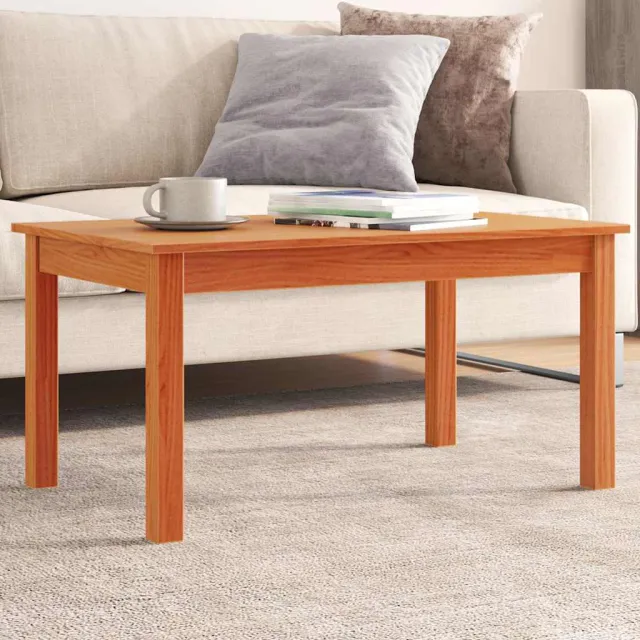 vidaXL Salontafel 80x50x40 cm massief grenenhout wasbruin bruin, foto 2