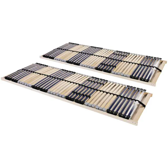 vidaXL Lattenbodems 2 st met 42 latten 7 zones 70x200 cm Bruin