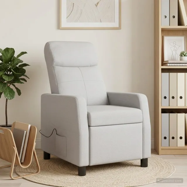 vidaXL Massage Recliner Wolkengrijs Stof grijs
