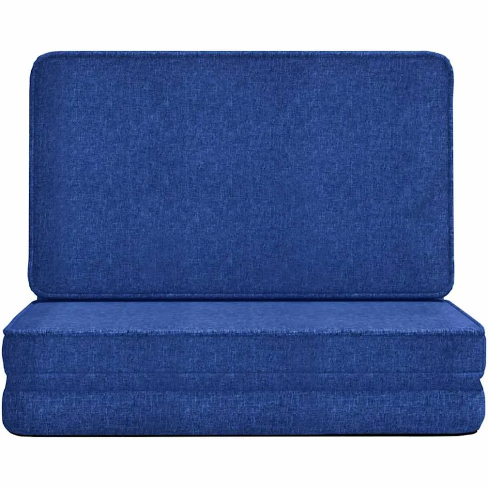 vidaXL Vloerstoel inklapbaar stof blauw