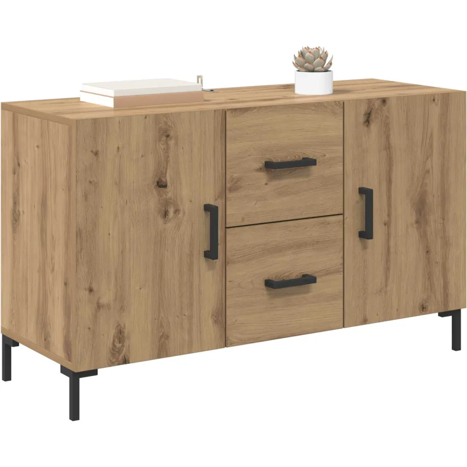 vidaXL Dressoir Artisan Eiken 100 x 36 x 60 cm Bewerkt hout Bruin