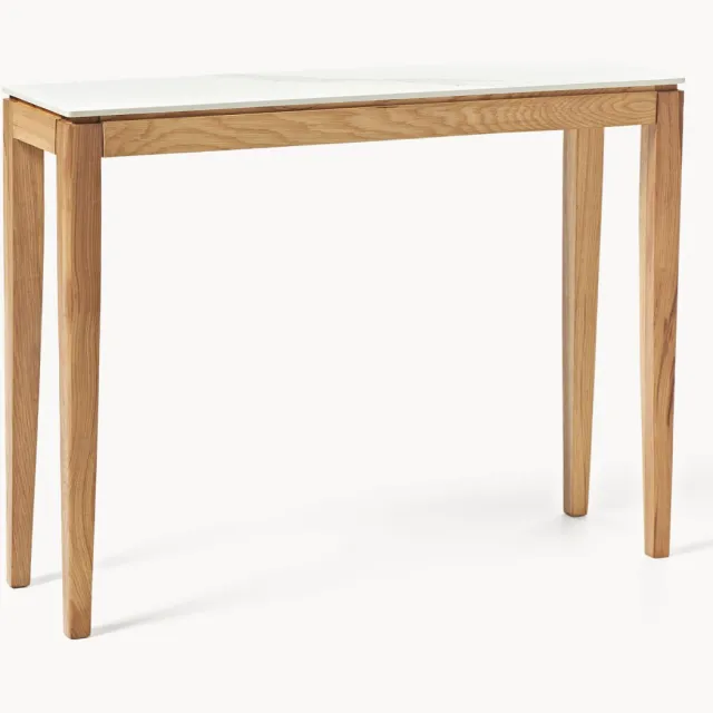 Westwing Collection Wandtafel Jackson met marmerlook Wit