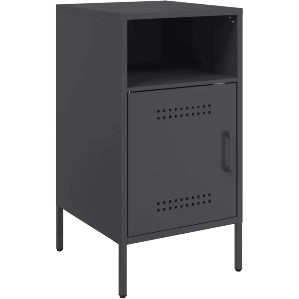vidaXL Nachtkastjes 2 st 36x39x68 cm staal zwart