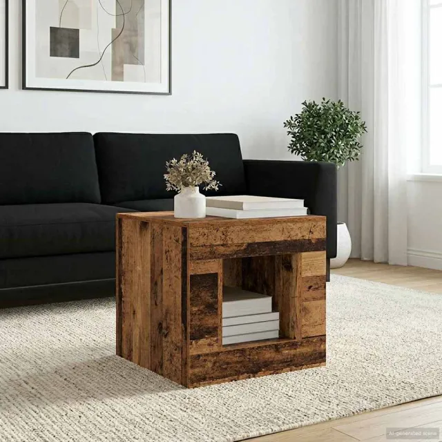 vidaXL Salontafel Oudhout 51.5 x 50 x 50 cm Bewerkt hout Bruin