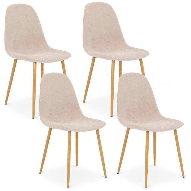 IDIMEX Eetkamerstoelen PUNTA, set van 4 – beige