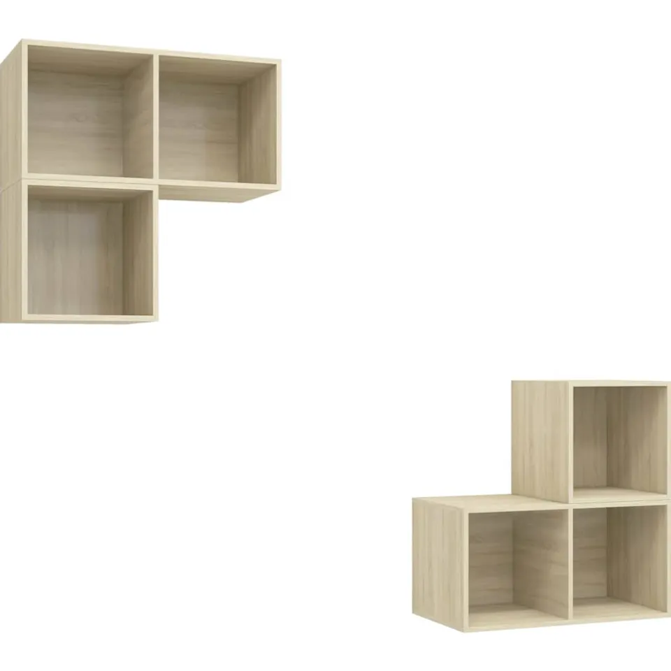 vidaXL 4-delige Tv-meubelset bewerkt hout sonoma eikenkleurig, foto 4