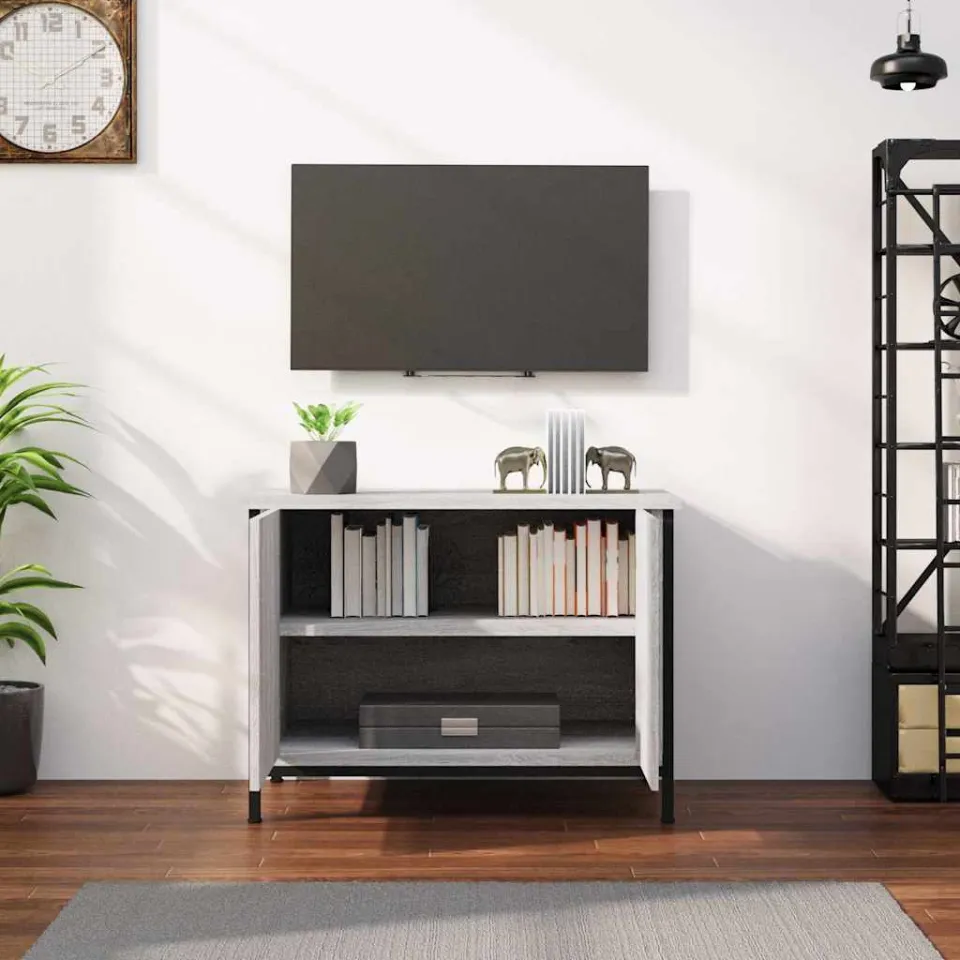 vidaXL Tv-meubel met deuren 60x35x45 cm bewerkt hout grijs sonoma, foto 3