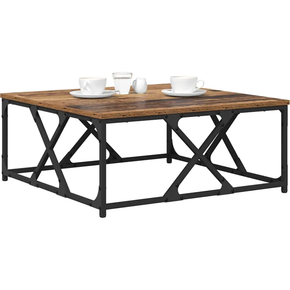 vidaXL Salontafel Oud Hout 70 x 70 x 30 cm Bewerkt hout Bruin