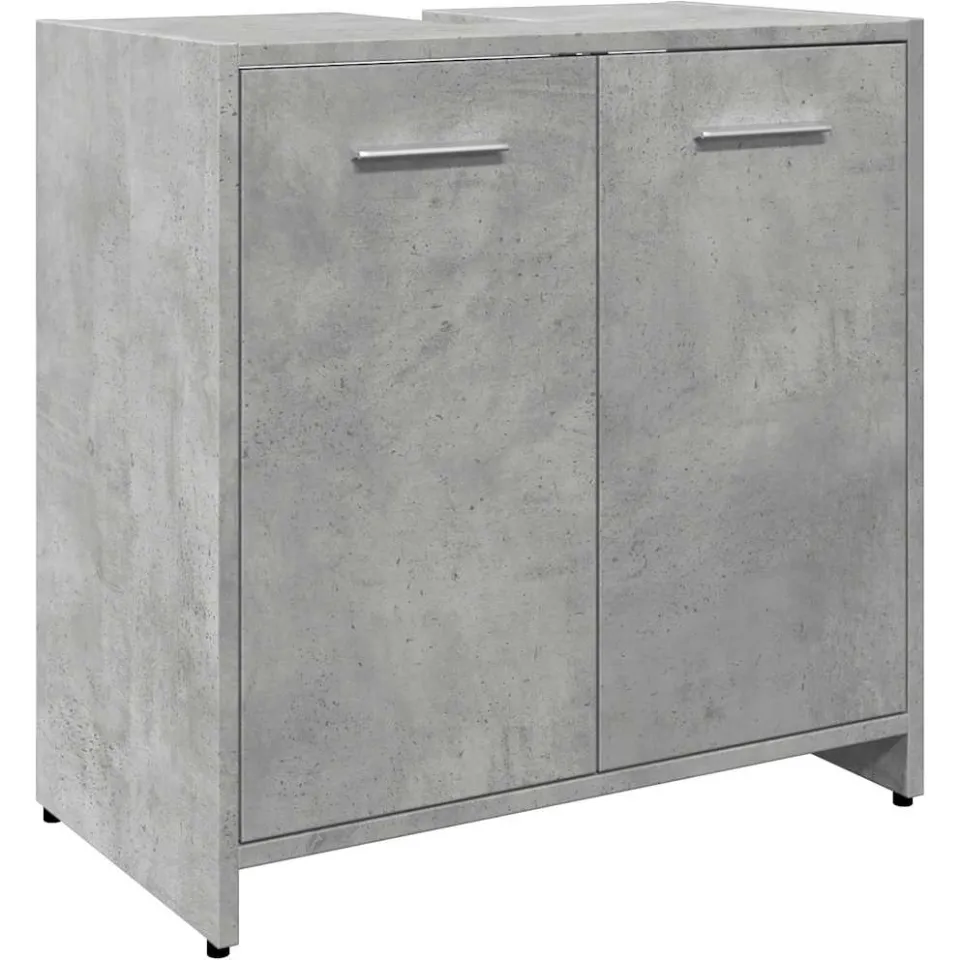 vidaXL Wastafelkast 60x33x60 cm bewerkt hout betongrijs grijs, foto 3