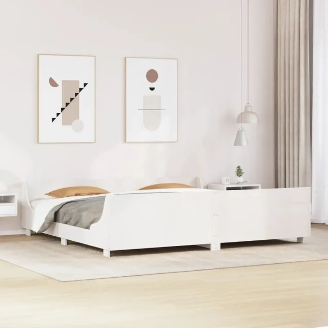 vidaXL Bedframe zonder matras massief grenenhout wit 200x200 cm