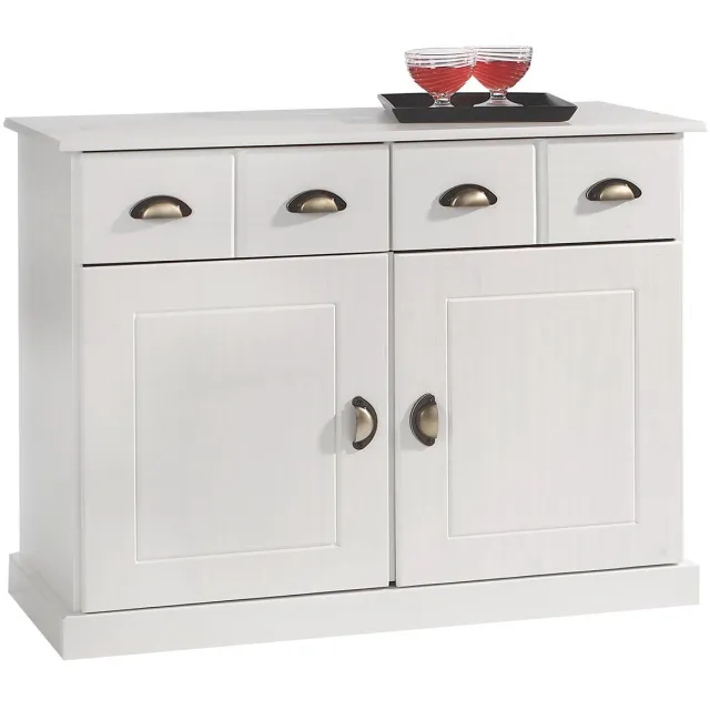 IDIMEX Commode PARIS 90 cm van massief hout - Wit