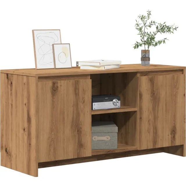 vidaXL Tv-meubel 102x37,5x52,5 cm bewerkt hout artisanaal eikenkleur Bruin