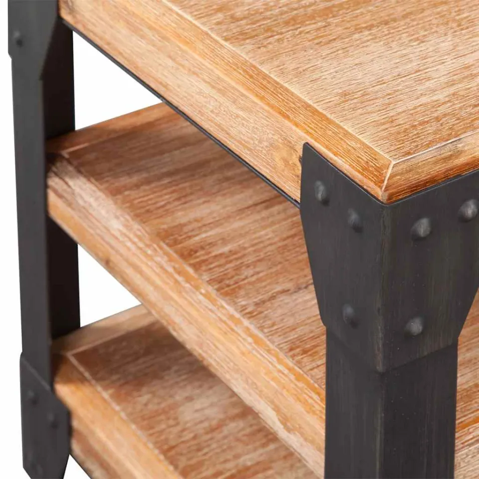 vidaXL Tv-meubel 140x40x45 cm massief acaciahout bruin, foto 3