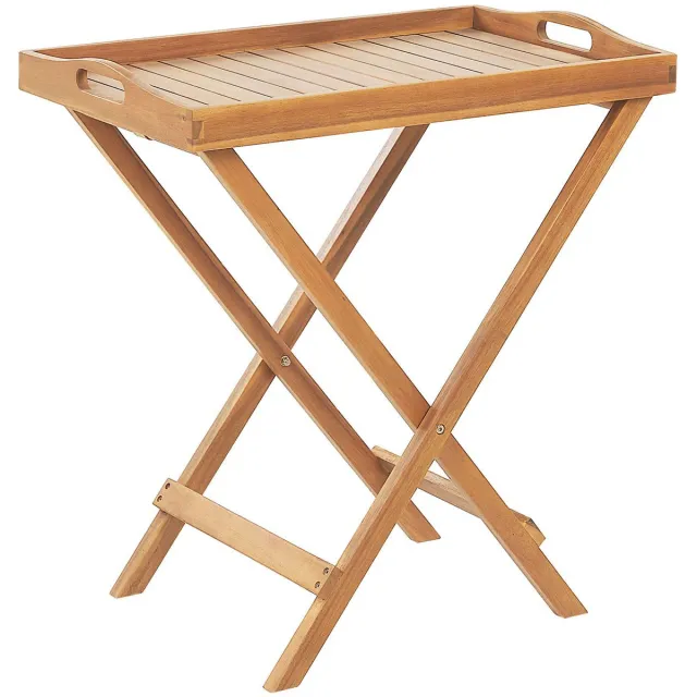Beliani JAVA - Tuintafel - Lichtbruin - 68 x 45 cm - Acaciahout