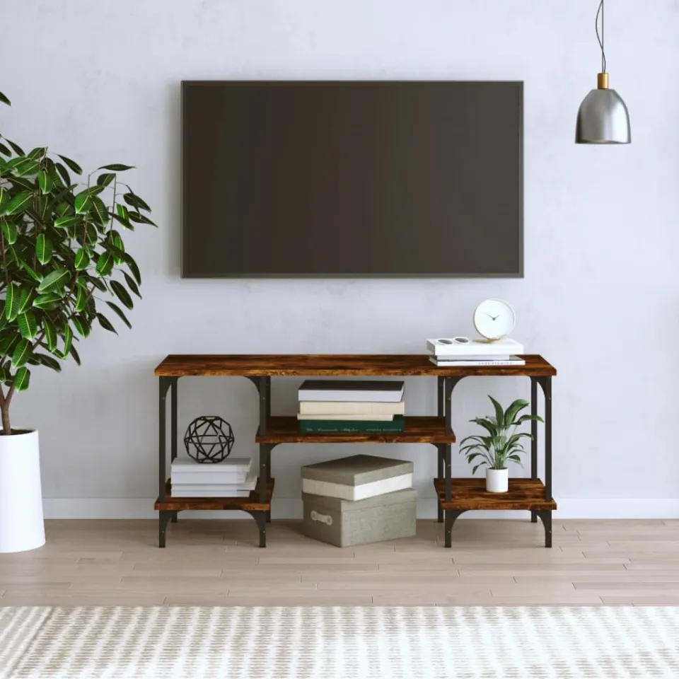 vidaXL Tv-meubel 102x35x45,5 cm bewerkt hout gerookt eikenkleurig, foto 3