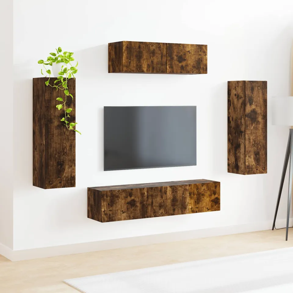 vidaXL TV-kast 5 st Gerookt eiken, foto 4